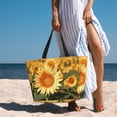 thumbnail image 6 of Daiia Golden Sunflower In Field Beach Travel Bag - Water-Resistant Beach Bag, Lightweight Tote with 7 Pockets for Women and Men - Gym,Pool,Camping,Reusable Grocery Bag, 6 of 7