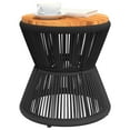 thumbnail image 3 of vidaXL Coffee Table with Wire Base Black Ø 17.7"x17.3" Solid Wood Acacia, 3 of 6