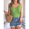 thumbnail image 6 of Womens Summer Crochet Tank Tops Knit Sleeveless Scoop Neck Sweater Vest Boho Hollow Out Cover Ups Green M, 6 of 9