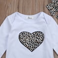 thumbnail image 3 of One opening 2020 Brand New Lovely Newborn Toddler Infant Baby Girl Romper +Long Floral Pants+Headband 3Pcs Outfit Leopard Heart Clothes Sets, 3 of 6