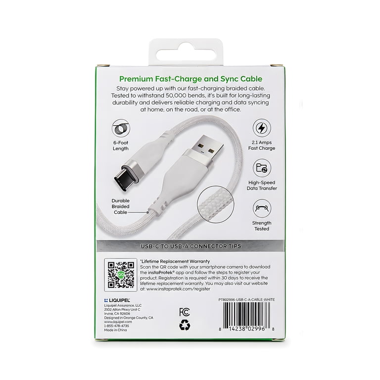 Liquipel Powertek USB-A to USB-C Fast Charger Cable 6ft photo 5