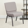 thumbnail image 2 of Flash Furniture HERCULES Series 21''W Church Chair in Gray Dot Fabric with Book Rack - Silver Vein Frame, 2 of 11