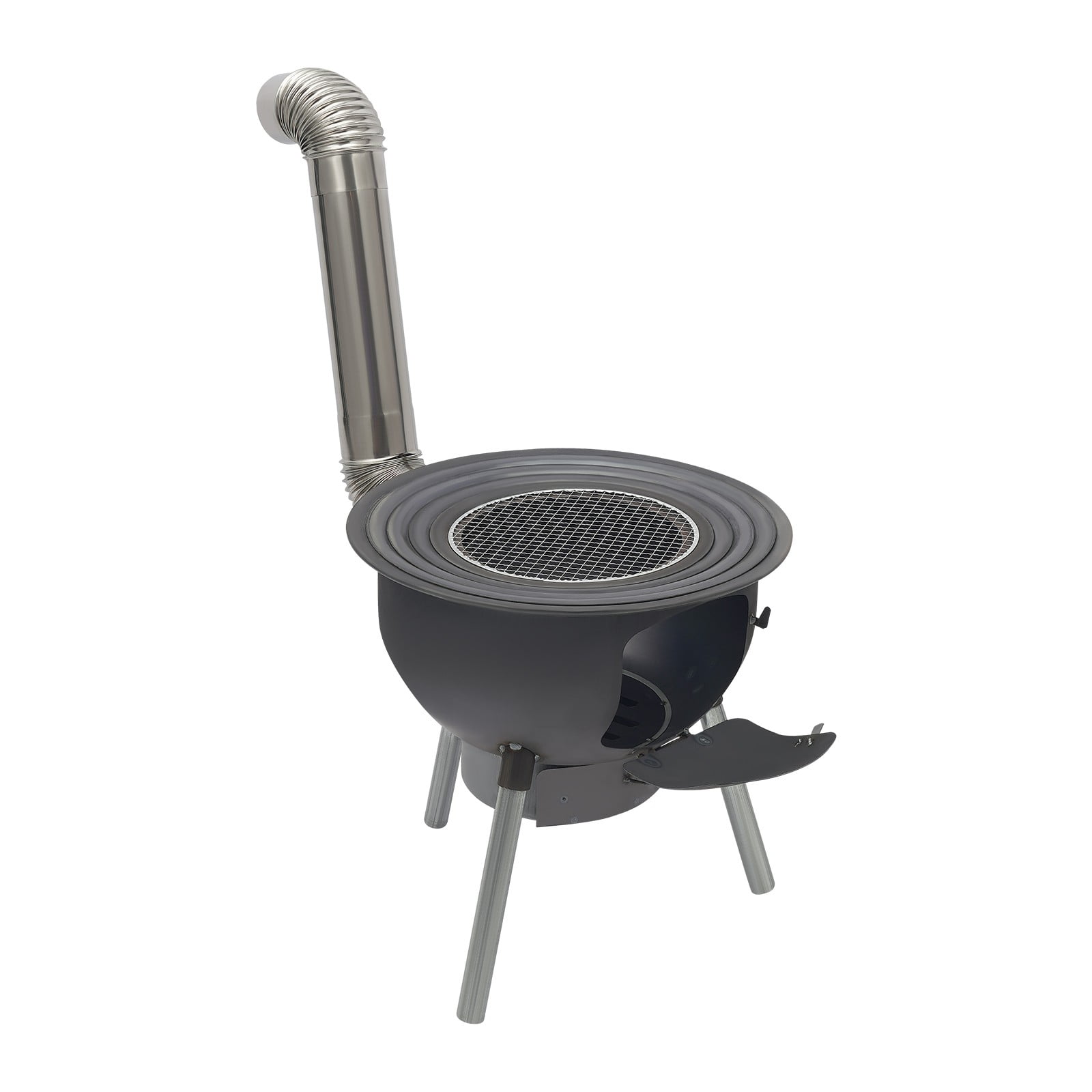 ToppiJoy Multifunction Wood Burning Stove with Grill Rack, Camping Wood Stove Hold up 330.69lbs, Portable Wood Stove for Camping 20.86in Height(Black)
