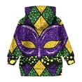 thumbnail image 2 of LNZGNM Mardi Gras Girl's Hooded Sweatshirts 2-3Y Cozy Fancy Mask Hoodie Vintage Long Sleeve with Front Pocket Tops Tie Dye Winter Outfit for Party, Green, 2-3Y, 2 of 4