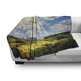 thumbnail image 3 of Italian Soft Flannel Fleece Blanket, Old Italian Village Scenery with Meadows and Clouds Mediterranean Rural Print, Cozy Plush for Indoor and Outdoor Use, 50" x 60", Green Blue White, by Ambesonne, 3 of 6