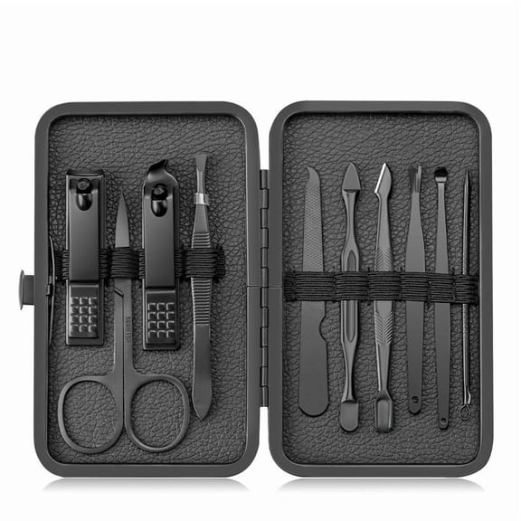 Xukmct 10 Pack Professional Pedicure Kit Stainless Steel Nail Clipper Manicure Kit Nail Care Grooming Tools Set for Women Men