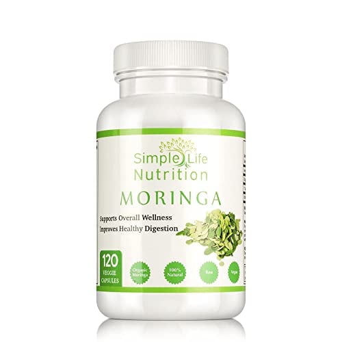 Simple Life Nutrition Organic Moringa Capsules - 1200mg, 120 ct - Made in USA, 3rd Party Tested