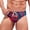 Red, variant on Linfrsh Men's Swim Brief Denim Print Swim Trunks Drawstring Waist Swimsuit Bikini Briefs Men'S Swim Brief(Yellow,L)