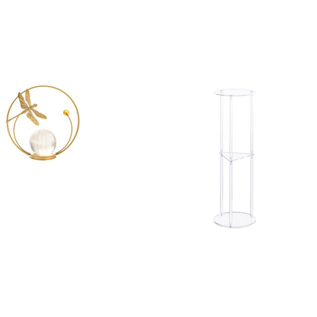 Escultura de bola de acrílico de cristal, figura de metal, adorno de escritorio, estatua, soporte para pasillo, chimenea, dormitorio, sala de estar, o