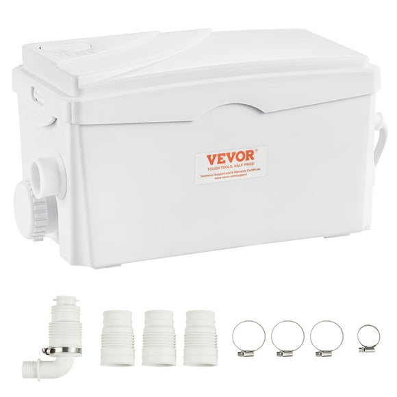 VEVOR Macerator Disposal Pump Basement Macerator Pump 350W with 3 Water Inlets