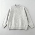 thumbnail image 6 of Sweaters for Women Long Sleeve Round-Neck Casual Solid Color Blouses Shirts Tops Sweater Womens Sweaters Plus Size Gray XXXXL, 6 of 6