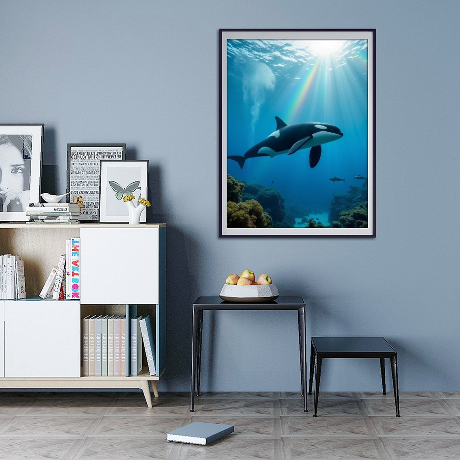 Diamond Art Kit for Adults, Orca Ocean Rainbow Illumination Diamond Painting for Adults Beginners, DIY Diamond Art Painting Kits, 5D Diamond Painting Crafts for Home Decor 12x16 Frameless