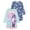Blue Unicorn, variant on Kids Girls 2 Pack Nightgowns, Short Sleeve 2 Piece Soft Jersey Sleep Shirt - Pink Panda, X-Small