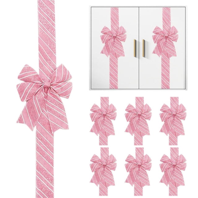 Decorative Bow Streamer With Fastening Mechanism For Windows Doors And Gifts Red And White Heart Or Stripe Pattern Fabric