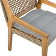thumbnail image 6 of Christopher Knight Home 7PCS Rustic Outdoor Dining Set, Acacia Wood Table and Wicker Armchairs, Gray, 6 of 15