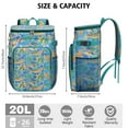 thumbnail image 3 of Underwater Themed Cooler Backpack - 20L Leakproof Insulated Backpack for Men & Women, Lightweight Beach Cooler with Cartoon Turtles & Coral Reef Print, Holds 26 Cans, 3 of 6