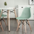 thumbnail image 4 of Gymax 2PCS Modern DSW Dining Chair Office Home w/ Mesh Design Wooden Legs Green, 4 of 10