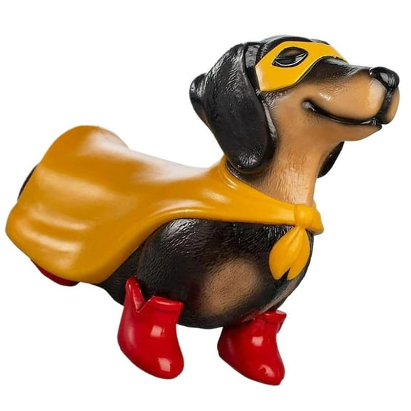 Whimsically Sausage Dog Sculpture Resins Dachshund Figurine Decorative Piece For Desktop and Bookshelves Ornament Gift