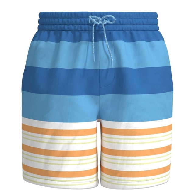 Traje de Baño OP Para Hombre Estampado Rayas Azul Talla EG