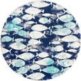 thumbnail image 2 of Rugs.com Ariel Collection Rug – 4 Ft Round Blue Medium Rug Perfect For Kitchens, Dining Rooms, 2 of 8