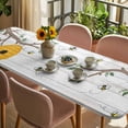 thumbnail image 3 of Bees Branches Table Cloths for 8 Foot Rectangle Tables, Farmhouse Spring Botanical Wooden Patio Waterproof Elastic Fitted Tablecloths, Washable Rectangular Table Cover for Camping, 3 of 8