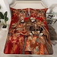 thumbnail image 2 of Vintage Valentines Day Sheet Set Queen Size,Exotic Skull Wedding Bed Sheets Set,Gothic Crown Couple Sheets Red Valentine'S Day Gift Soft Microfiber Flat Fitted Sheet, 2 of 6