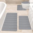 thumbnail image 5 of Dianli 4-Piece Bathroom Mat Set + Foam Padded Bath Rugs + Non-Slip Latex Bottom + Soft Water-Absorbent Toilet Mats + Machine Washable and Quick-Dry Bathroom Decor, 5 of 9