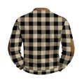 thumbnail image 4 of Men's Casual Checkered Print Semi-Zipper Retro Long Sleeve Sports Sweatshirt - Vintage Style with Check Design for Athletic and Casual Use,Army Green,L, 4 of 7