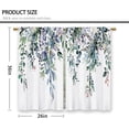 thumbnail image 4 of Eucalyptus Blue Purple Leaves Kitchen Curtains Botanical Floral Plant Small Short Cafe Window Curtains Flower Rod Pocket Bathroom Window Drapes Treatment Tier Curtains 2 Panels (26x36 Inch), 4 of 6