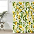 thumbnail image 2 of Small Stall Shower Curtain 36x78 Inch Narrow Half Size Lemon Yellow Bath Curtains Bathroom Decor Country Watercolor Floral Leaf Green White Waterproof Fabric Shower Curtain Set with Hooks 36 Inch, 2 of 6