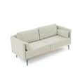 thumbnail image 4 of Modern Sofa 3-Seat Couch With Stainless Steel Trim And Metal Legs For Living Room, Linen Beige, 4 of 9