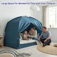 thumbnail image 6 of Kids Twin Bed Tent w/ Star Lights, Indoor Play Tent, Cozy Privacy Space, Blue - Boys & Girls Birthday Gift, 6 of 10