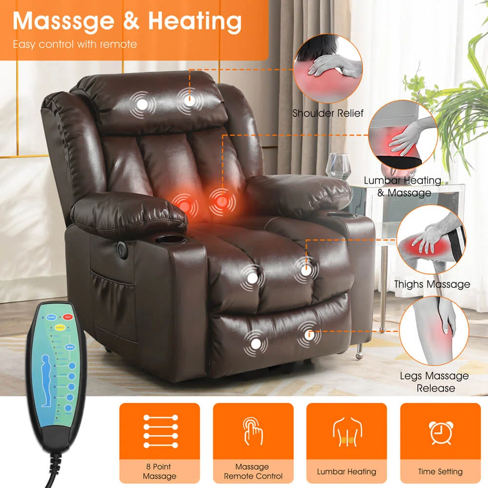 Buy Easeland Oversized Power Lift Recliner For Elderly Thick Leather Power Lift Recliner Chair