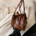 thumbnail image 1 of Bolso tipo cubo para mujer, bandolera de piel sintética sólida, bolso de compras multiusos a la moda, 1 of 4