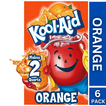 6 Pack Orange Kool- Aid Unsweetened Artificially Flavored Powdered Drink Mix QUENCH THE THIRST