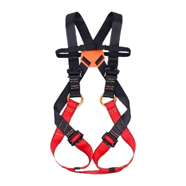 Arnés de Escalada Profesional, Equipo de Protección para Toda La Pierna, Cinturón de Protección, Extensión de Entrenamiento, Arborista, Cueva de negro rojo