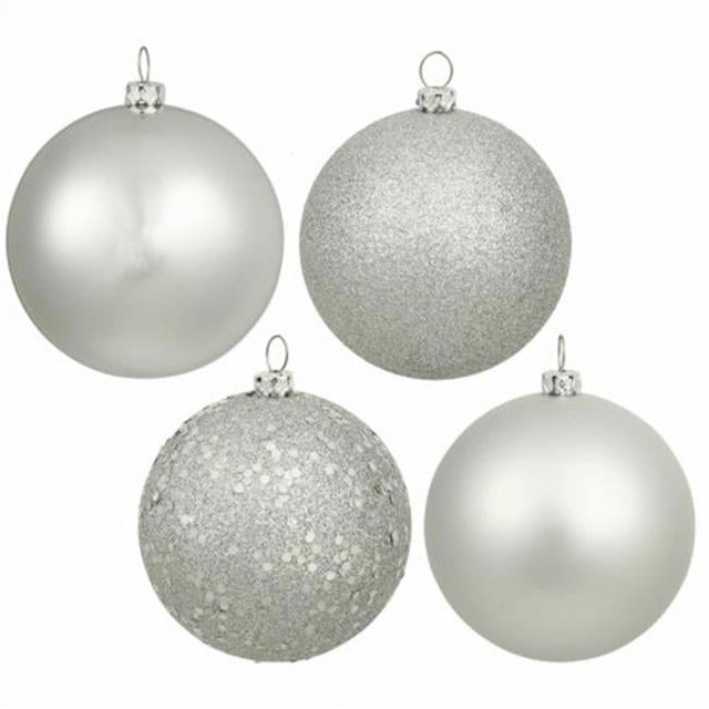 Vickerman N591007A Balle Argentée 4 Po. Finition Assortiment 12-Boîte