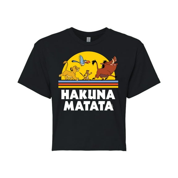 The Lion King - Sunset Art - Juniors Cropped Pullover Hoodie