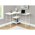 thumbnail image 3 of Monarch Specialties Computer Desk, Home Office, Corner, Storage Shelves, 48"l, L Shape, Work, Laptop, Metal, Laminate, White, Contemporary, Modern, 3 of 4