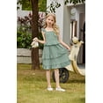 thumbnail image 4 of Arshiner Girls Dresses Ruffle Sleeve Tiered Casual Flowy Swing Tween Sundress with Pockets for Girls, 4 of 6