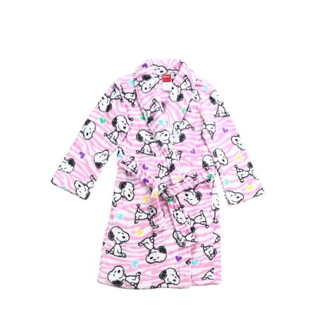 Girls Fleece Shawl Collar Robe - PEANUTS BIG GIRLS VELVET FLEECE ROBE