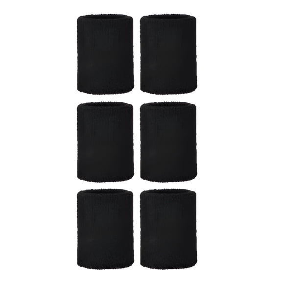 TELOLY 2026 New Absorbent Wrist Sweatbands for Athletic Men and Women-6 Pcs Tennis Wrist Sweat Bands for Gym&Running-Black Moisture-Wicking Wristbands for Exercise