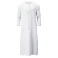 thumbnail image 5 of Baqcunre Women's Muslim Arab Middle Solid Color Stand Collar Robe Mens Clothes Mens Robe Maxi Dress for Women Mens Long Sleeve Shirt,White Dresses,Size M, 5 of 7