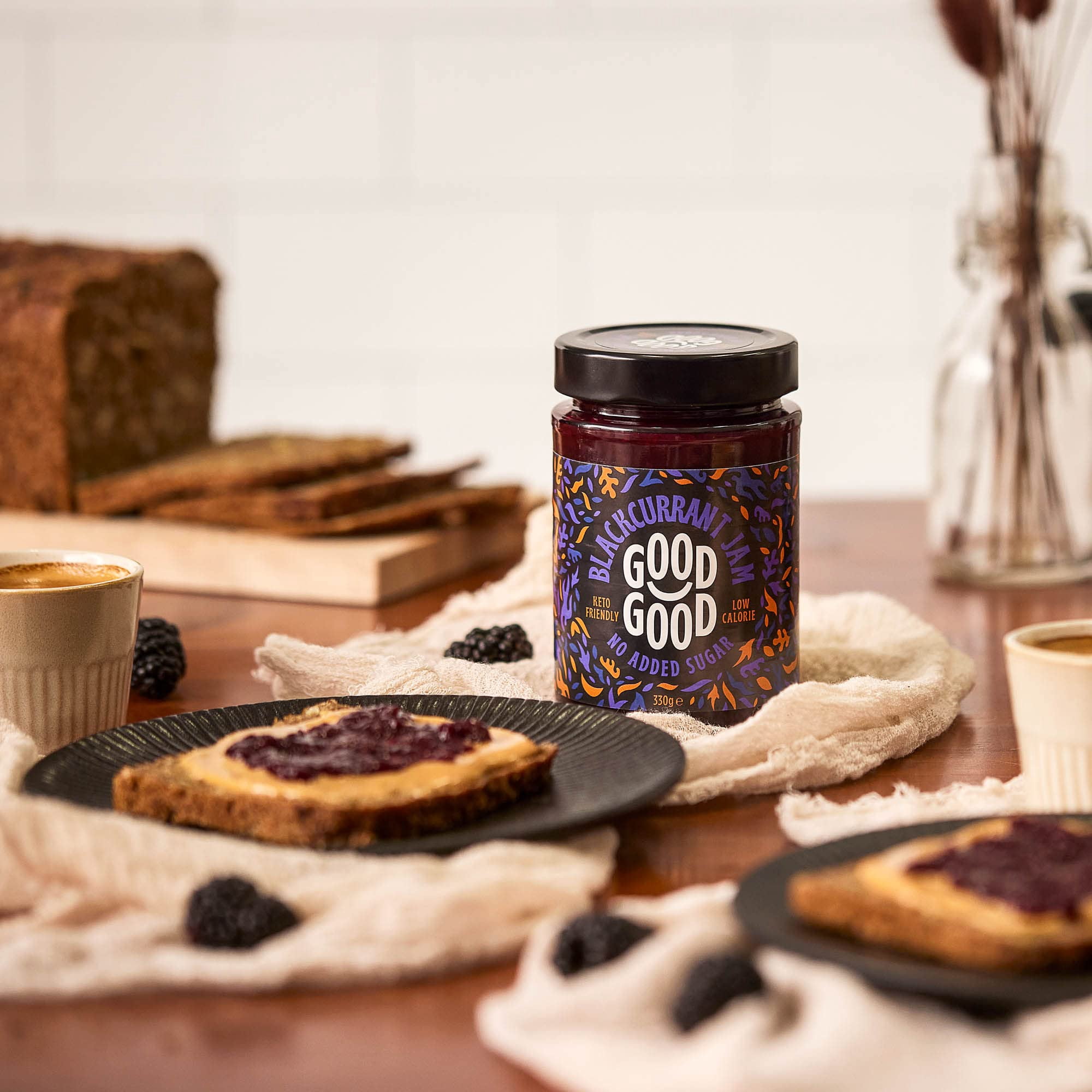 Good Good Jam Sweet Blackcurrant 12 oz (Pack of 6)