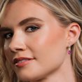 thumbnail image 4 of Gem Stone King 925 Silver and 10K Yellow Gold Pure Pink Mystic Topaz and White Moissanite and White Lab Grown Diamond Earrings for Women | 5.19 Cttw | Gemstone November Birthstone | Pear Shape 10X7MM, 4 of 6