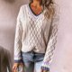 thumbnail image 1 of Pntutb Blusa informal de manga larga con cuello en V y retazos de color sólido para mujer Pntutb Pntutb-3226, 1 of 5