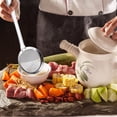thumbnail image 3 of Fnochy Stainless Steel Fat Skimmer Spoon - Fine Mesh Food Strainer for Grease, Gravy and Foam, Hot Pot Skimmer with Long Handle, 4.06 Inch, 3 of 8