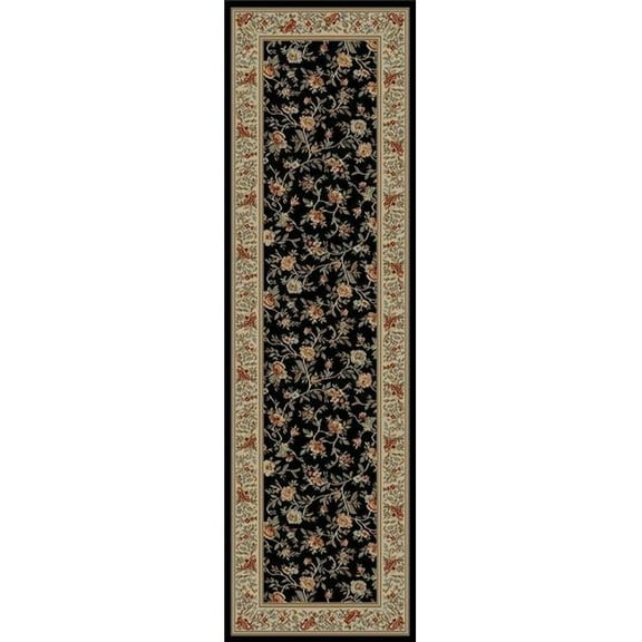 Concord Global 62238 9 ft. 3 in. x 12 ft. 6 in. Ankara Floral Garden - Black