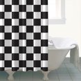 thumbnail image 4 of Black and White Checkered Pattern Shower Curtain 72"x72" ,Bathroom Decorative Shower Curtains Set with 12 Hooks,Modern Waterproof Washable Shower Curtain, 4 of 6