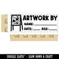 thumbnail image 2 of Artwork By Name Date Age Teacher Student School Self-Inking Rubber Stamp Ink Stamper - Blue Ink - Large 2-3/4 Inch, 2 of 7